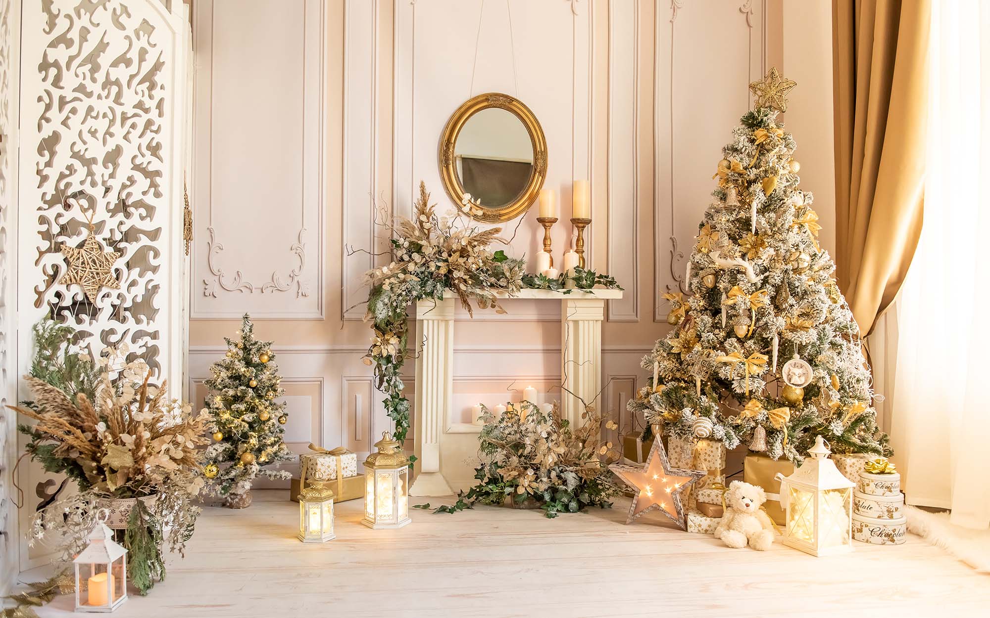 RTS Gold Christmas 5x8 Ft - Fabric