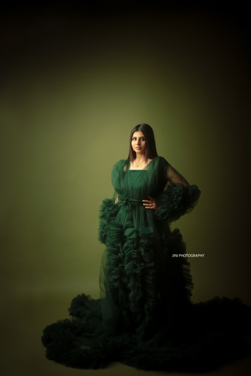 Arianna gown - Bottle green