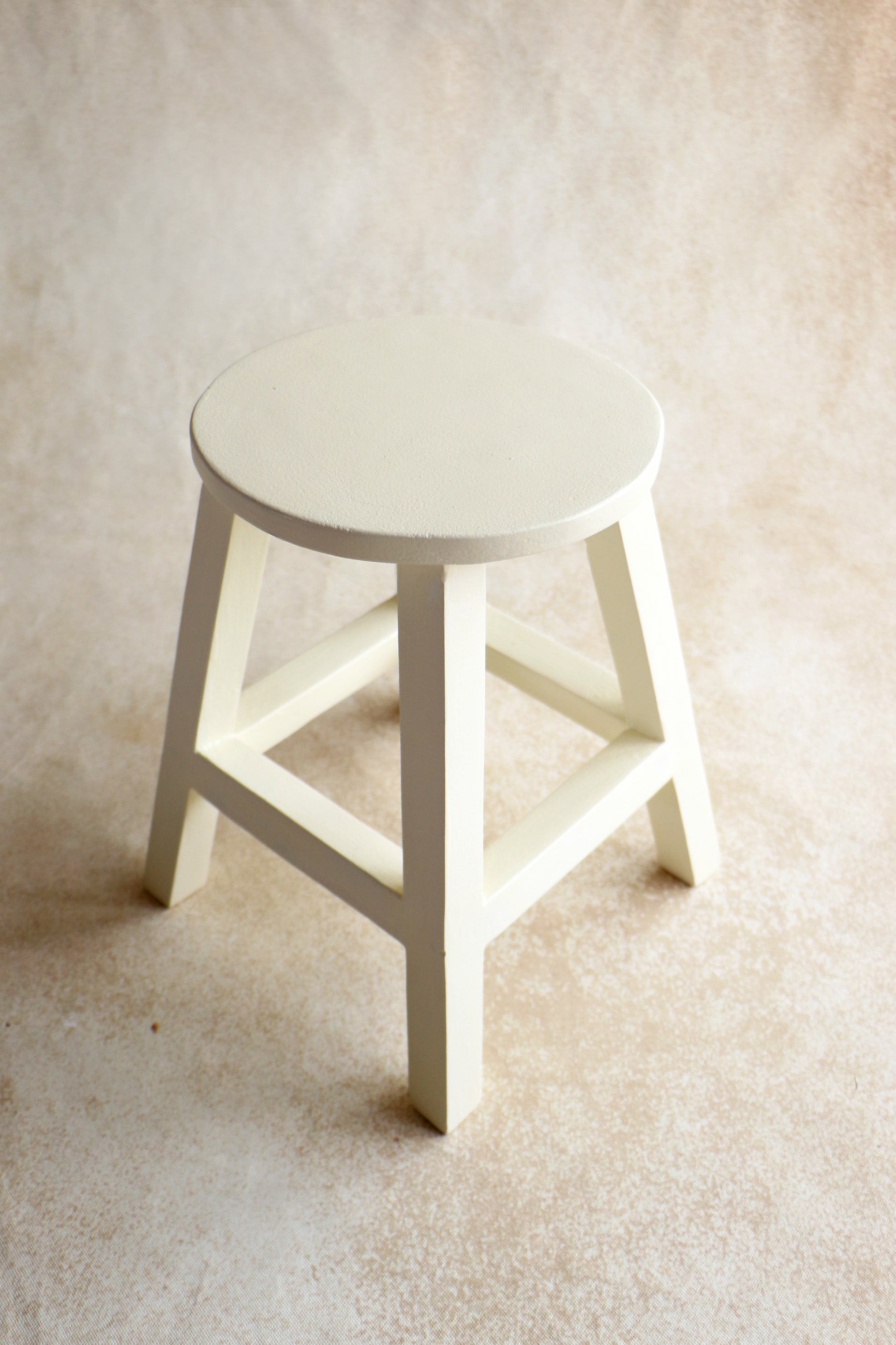 Mini Wood Stool - Cream