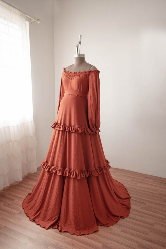 Lorette gown - Rust