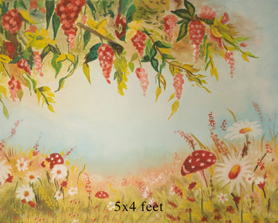 Mushroom Field - 5x8 FT - Fabric