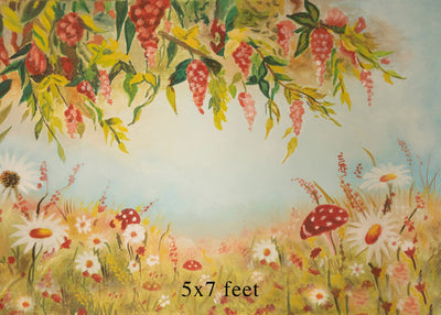 Mushroom Field - 5x8 FT - Fabric