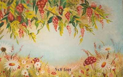 Mushroom Field - 5x6 FT - Fabric