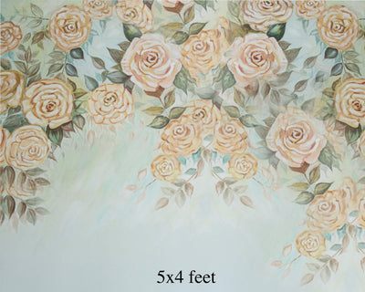 Peach Florals 8x12 Ft - Fabric