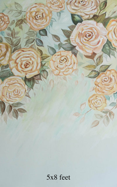 Peach Florals 8x12 Ft - Fabric