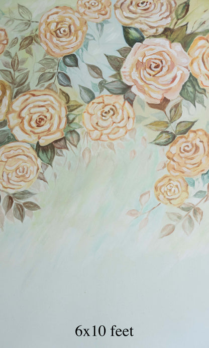 RTS Peach Florals 8x12 Ft - Fabric