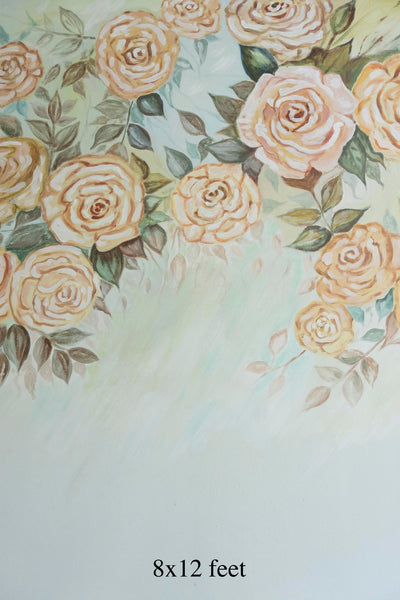 Peach Florals 8x12 Ft - Fabric