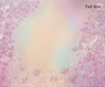 Rainbow florals 5x8 Ft - Fabric