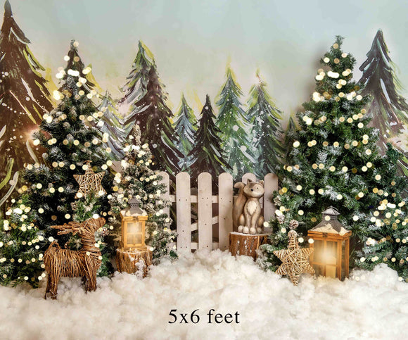 RTS White Christmas 5x6 Ft - Fabric