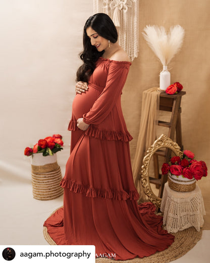 Lorette gown - Rust