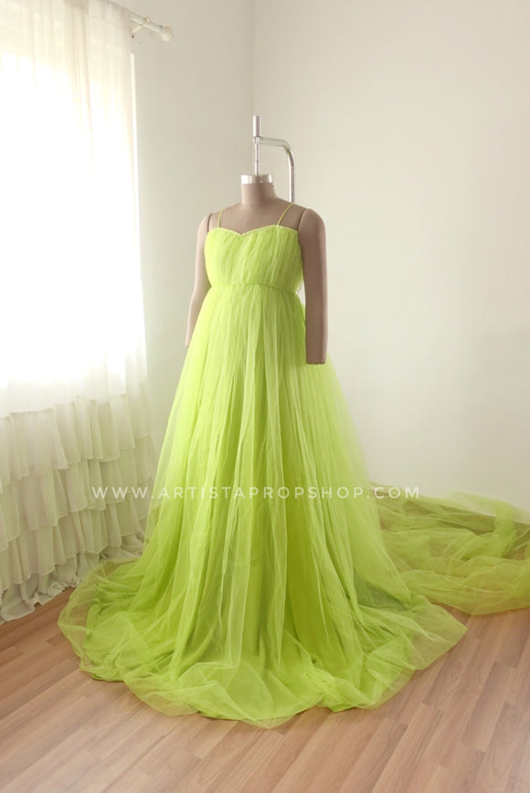 RTS Daisy gown with veil - Neon green L-XL