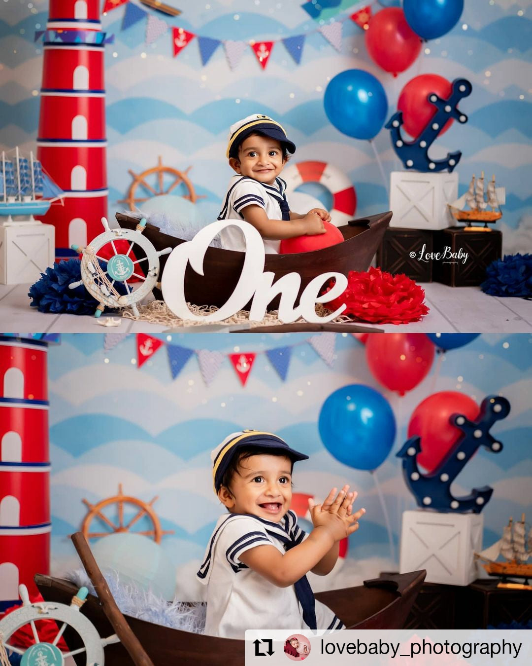 Baby high quality Sailor Outfit Photo Prop